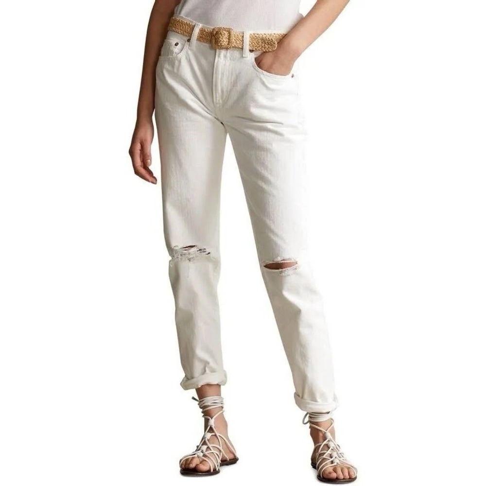 Polo Ralph Lauren Women's Avery Boyfriend Jeans in White Size 27